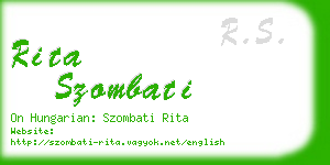 rita szombati business card